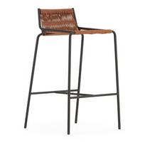 Terakotos spalvos iš metalo baro taburetė (sėdynės aukštis 65 cm) Emily – Marckeric