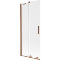 Mexen Velar dviejų durų slankus vonios ekranas 80 x 150 cm, matinė, šlifuotas varis - 896-080-000-31-65