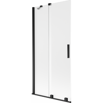Mexen Velar dviejų dalių stumdomas vonios kambario pertvaras 95 x 150 cm, matinis, juodas - 896-095-000-31-70