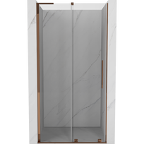 Mexen Velar L stumdomos dušo durys 90 cm, permatomos, rožinis auksas - 871-090-003-01-60