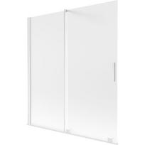 Mexen Velar 2-jų dalių slankiojantis vonios uždanga 150 x 150 cm, matinis, baltas - 896-150-000-31-20