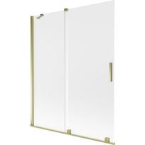 Mexen Velar vonios panelis, 2 dalių stumdomas 140 x 150 cm, matinio stiklo, auksinis - 896-140-000-31-50