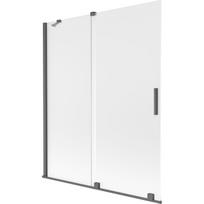 Mexen Velar vonios uždanga 2-durų stumdomos 140 x 150 cm, matinė, ginklų pilkos spalvos šlifuotas - 896-140-000-31-66
