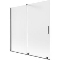 Mexen Velar dviejų dalių nuleidžiamas dušo ekranas 160 x 150 cm, matinė plėvelė, gun metal - 896-160-000-31-95