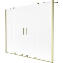 Mexen Velar Duo dviejų dalių nuleidžiamas vonios skydas 170 x 150 cm, matinio stiklo, auksinės šlifuotės - 896-170-000-32-55