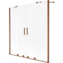 Mexen Velar Duo vonios ekranas su 2 varstomais, 140 x 150 cm, matinė, šepečiu apdirbta varinė - 896-140-000-32-65