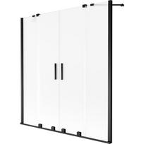 Mexen Velar Duo vonios sienelė, 2-dalių, slankiojanti, 140 x 150 cm, matinė, juoda - 896-140-000-32-70