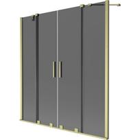Mexen Velar Duo vonios ekrano 2 dalių slankiojamas 160 x 150 cm, grafitas, aukso šlifuotas - 896-160-000-42-55