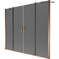 Mexen Velar Duo vonios ekrano dviejų dalių 190 x 150 cm, grafitas, rožinis auksas - 896-190-000-42-60