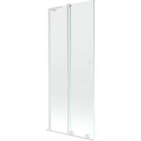 Mexen Velar L vonios užuolaidų 2 dalių stumdomas 85 x 150 cm, skaidrus, baltas - 896-085-003-01-20