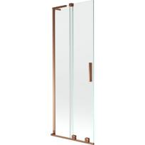 Mexen Velar L vonios širmos 2-dalių stumdomos 75 x 150 cm, permatomos, rožinis auksas - 896-075-003-01-60