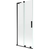 Mexen Velar L vonios uždanga 2 dalių stumdomas 85 x 150 cm, skaidrus, juodas - 896-085-003-01-70