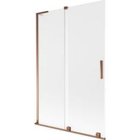 Mexen Velar L vonios ekrano durys, 2 skyrių, stumdomos, 120 x 150 cm, šerkšnas, rožinis auksas - 896-120-003-31-60