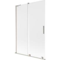 Mexen Velar L vonios ekranas, 2-jų dalių stumdomas 120 x 150 cm, šerkšnas, šlifuotas nikelis - 896-120-003-31-97