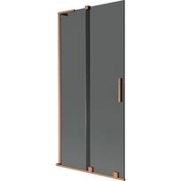 Mexen Velar L vonios sienelė 2 dalių slankiojanti 90 x 150 cm, grafitas, šlifuotas varis - 896-090-003-41-65