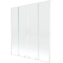 Mexen Velar L Duo vonios ekrano dalis, 2 varstomųjų durų, 160 x 150 cm, permatomas, baltas - 896-160-003-02-20