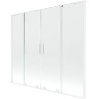 Mexen Velar L Duo dvigubas vonios ekranas, 2 dalių, slankiojantis, 180 x 150 cm, permatomas, baltas - 896-180-003-02-20