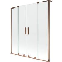 Mexen Velar L Duo vonios ekrano 2-dalių stumdomas 160 x 150 cm, permatomas, rožinis auksas - 896-160-003-02-60