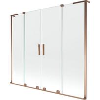 Mexen Velar L Duo vonios ekranas, 2-duris, stumdomas 180 x 150 cm, skaidrus, rožinis auksas - 896-180-003-02-60