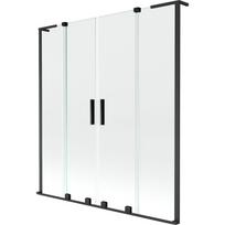 Mexen Velar L Duo dvivėrės stumdomos vonios ekranas 160 x 150 cm, permatomas, juodas - 896-160-003-02-70