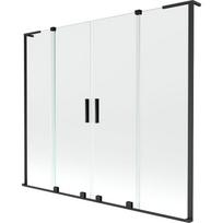 Mexen Velar L Duo vonios ekrano dviejų dalių stumdomas 200 x 150 cm, permatomas, juodas - 896-200-003-02-70