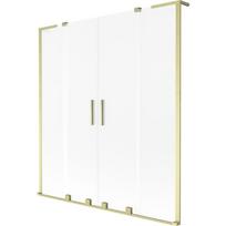 Mexen Velar L Duo vonios ekranas, 2 dalių stumdomas 160 x 150 cm, matinė, auksinė šlifuota - 896-160-003-32-55
