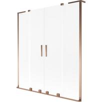 Mexen Velar L Duo vonios užtvara, 2 dalių stumdomos durys, 150 x 150 cm, šerkšnas, rožinis auksas - 896-150-003-32-60