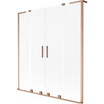 Mexen Velar L Duo vonios uždanga, 2 dalių, slankiojančios 150 x 150 cm, matinė, šlifuota varis - 896-150-003-32-65