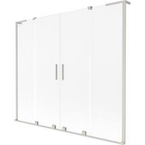 Mexen Velar L Duo vonios pertvara, 2 dalių stumdomos 180 x 150 cm, matinė, šlifuotas nikelis - 896-180-003-32-97