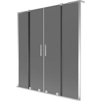 Mexen Velar L Duo vonios pertvara 2-durio stumdomas 150 x 150 cm, grafitas, chromas - 896-150-003-42-01