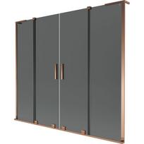 Mexen Velar L Duo vonios užuolaida 2-jų sparnų stumdomas 200 x 150 cm, grafitas, rožinis auksas - 896-200-003-42-60