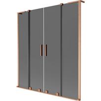 Mexen Velar L Duo vonios ekrano 2 dalių, slankiojantis 140 x 150 cm, grafitas, šlifuotas varis - 896-140-003-42-65