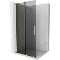Mexen Velar L dušo sienelė stumdoma Walk-in 120 x 200 cm, grafito 8 mm, auksinė - 871-120-003-43-50