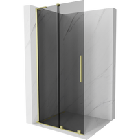 Mexen Velar L stumdomos dušo sienelė Walk-in 120 x 200 cm, grafitas 8 mm, aukso šepečiu - 871-120-003-43-55