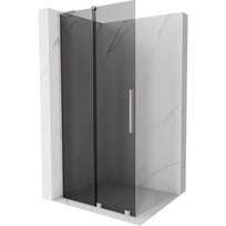 Mexen Velar L stumdomoji dušo siena Walk-in 100 x 200 cm, grafitas 8 mm, šlifuotas nikelis - 871-100-003-43-97