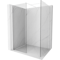 Mexen Kioto dušo kabinos sienelė Walk-in 130 x 85 cm, permatoma, balta - 800-130-202-20-00-085