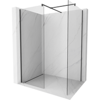 Mexen Kioto dušo sienelė Walk-in 155 x 90 cm, permatoma, juoda - 800-155-202-70-00-090