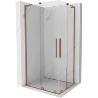 Mexen Velar L Duo stumdomas dušo kabinas 90 x 80 cm, skaidrus, šepečiu valcuotas - 871-090-080-02-03-65