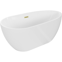 Mexen Eos laisvai pastatoma vonia 170 x 75 cm, balta, šlifuotas auksinis perteklius - 52471707500-55