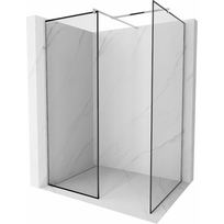 Mexen Kioto dušo kabinos siena Walk-in 150 x 70 cm, juodas rėmelis, chromas - 800-150-202-01-70-070