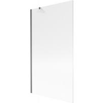 Mexen Next vonios širmos 1-durės 100 x 150 cm, juostos, ginklinės pilkos matinės - 895-100-000-00-09-66