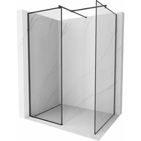 Mexen Kioto dušo sienelė Walk-in 90 x 90 cm, juodas rėmelis, juoda - 800-090-202-70-70-090