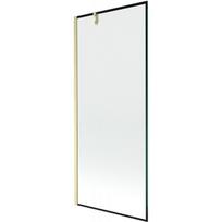 Mexen Next vonios užuolaida 1-duris 80 x 150 cm, juodas rėmas, auksinis šlifuotas - 895-080-000-00-70-55