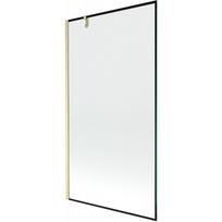 Mexen Next 1-duris vonios pertvara 100 x 150 cm, juodi rėmeliai, šlifuotas auksas - 895-100-000-00-70-55