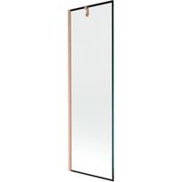 Mexen Next vonios sienelė 1-durų 60 x 150 cm, juodas rėmas, šepečiu dengtas varis - 895-060-000-00-70-65