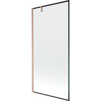 Mexen Next vonios ekrano sparnelis 1-durų 90 x 150 cm, juodas rėmas, šlifuota varis - 895-090-000-00-70-65