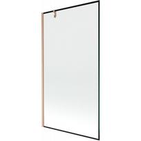 Mexen Next vonios dušo širma 1 durų 100 x 150 cm, juodas rėmelis, šepečiu šlifuotas varis - 895-100-000-00-70-65