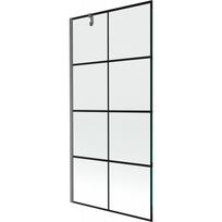 Mexen Next vonios pertvara 1-duris 90 x 150 cm, juodas tinklelis, šlifuotas pilkas - 895-090-000-00-77-66