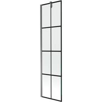 Mexen Next vonios ekranas 1-duris 50 x 150 cm, juodas tinklelis, šaltas metalas - 895-050-000-00-77-95