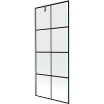 Mexen Next vonios pertvara 1-durų 80 x 150 cm, juodas tinklelis, ginklas metalas - 895-080-000-00-77-95